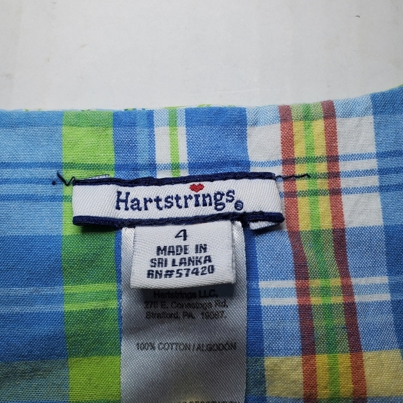Heartstrings, nautical Dress Blue and Green Starfish/reversible  plaid Sz 4 - Picture 10 of 10